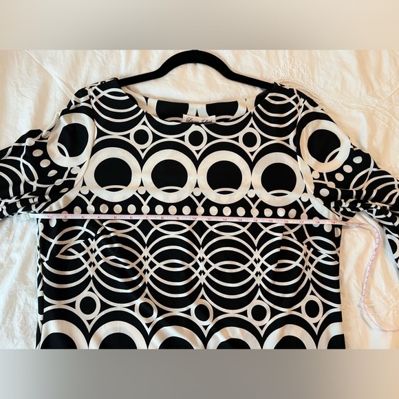 Laura Jeffries dress geometric print black white pink Size 14 - Picture 6 of 8